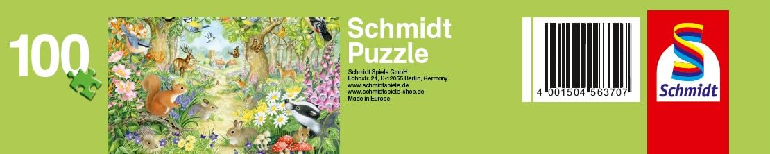 Schmidt Spiele Animali nel bosco, 100 pezzi puzzle per bambini, Multicolore, 56370