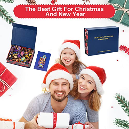 Osdue Wooden Puzzle - 3D Halloween Eagle Wooden Puzzle, 100 Piece Animal Shape Magic Wooden Puzzle, Small Size 16 * 26.5Cm, Beautiful Gift Package, Unique Shape, Best Gift For Adults And Kids #TOP7