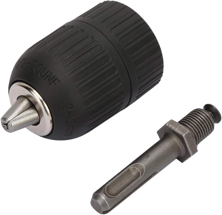 YWBL-WH Keyless Drill Chuck with SDS Adapter, 2.0-13mm, 1/2-20UNF, Compatible with Drilling Machine & Electric Hammer