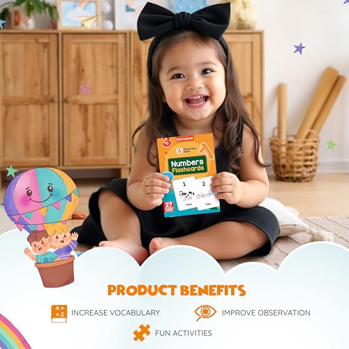 Image of SPARTAN KIDS Numbers Flash Cards for Kids Creative Thinking | 27 Early Learning Flash Cards Easy & Fun Way of Learning 1 Year to 6 Years Babies | Toys for 1 + Year boy and Girl