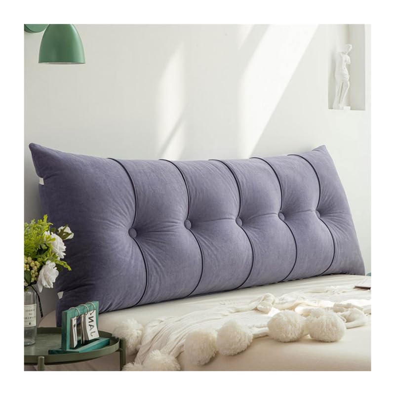 Yahbrra Back Cushion, Soft Washable Bed Headboard Cushion Suitable for Bed and Sofa, Cushion with Removable and Washable Cover, with Practical Side Compartment
