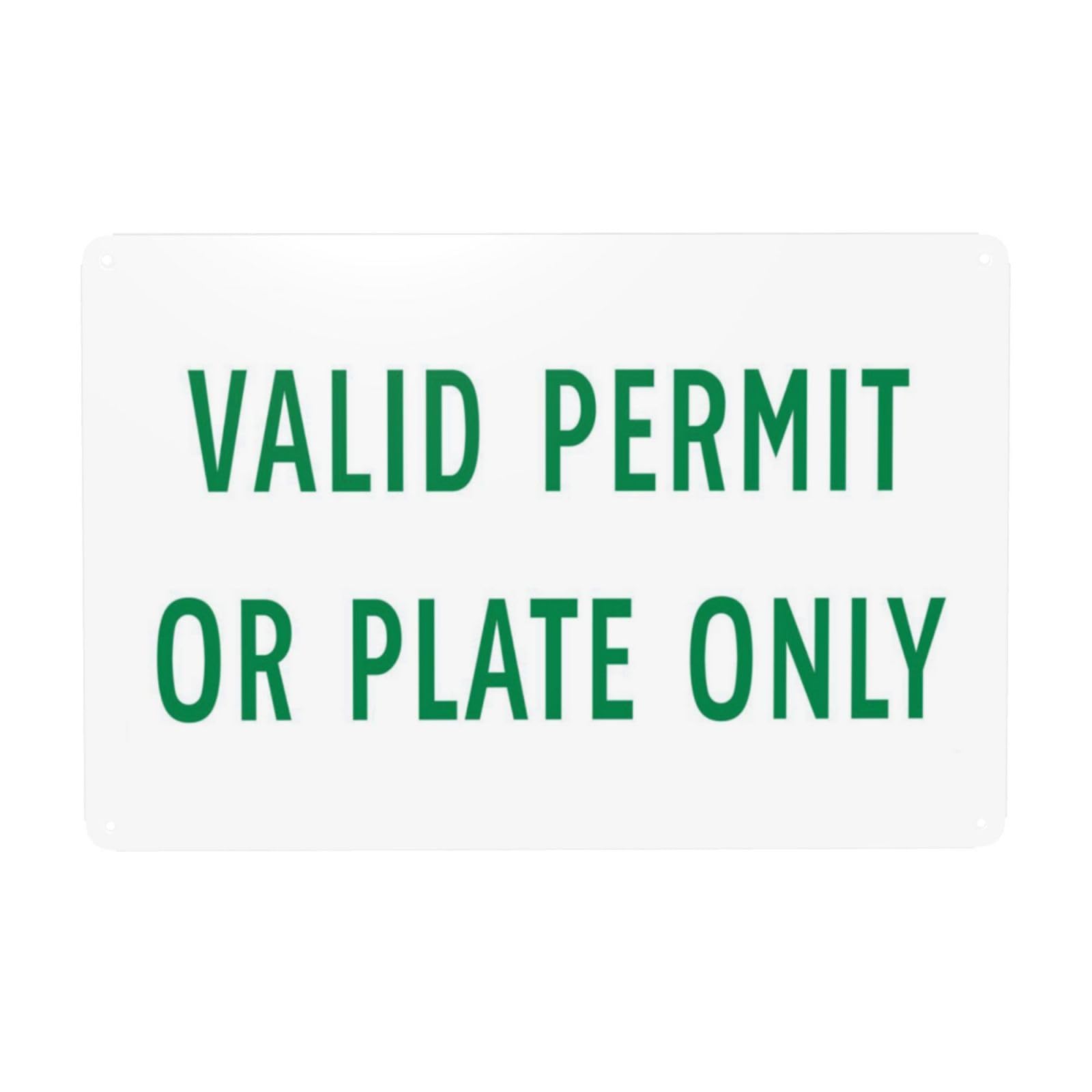 SMAZDFXX Handicap Parking Sign, Valid Permit Or Plate Only Metal Signs, Cautions Security Tin Sign, Safety Warning Signs, Street Business Wall Decor 5.5"x8"