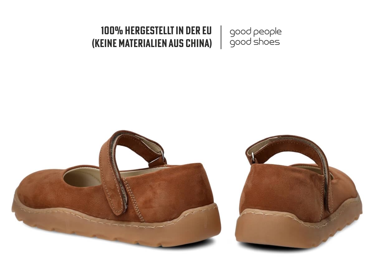 nagaba 632 – Orthopädische Weite Damen-Ballerinas - Barefoot Inspiriert für Frauen - Extrabreiter Zehenraum – Lederschuhe mit Leder-Einlegesohle, Breite Füße, Flache Schuhe, Klettverschluss