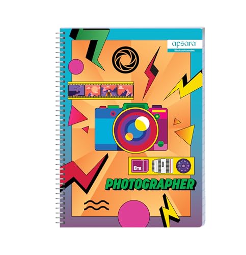 Image of Apsara Spiral Notebook 5Subject 29.7X21 252Pages Unruled 60gsm for School, College Students and Professionals (Covers May Differ)