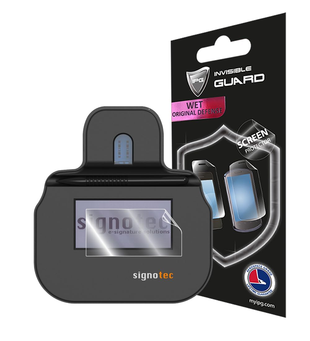 IPG Signotec Kappa, pellicola protettiva per schermo touchscreen in idrogel, invisibile, ultra HD, trasparente, antigraffio, liscia, autorigenerante, senza bolle d'aria, per Signature Pad Signotec