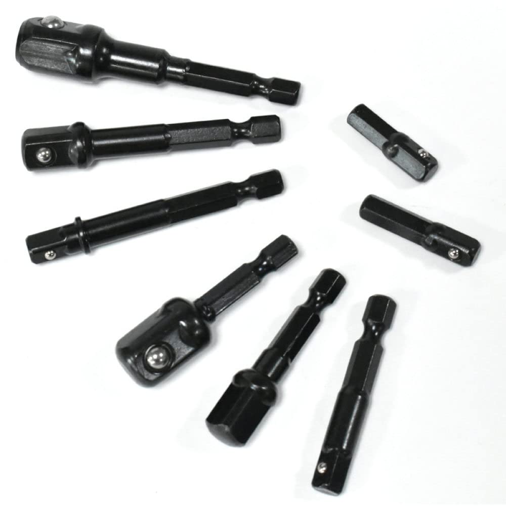 Adattatore per trapano a bussola 1/4'' Prolunga con codolo esagonale per avvitatore a percussione 1/2'' 3/8'' 1/2'' Set di adattatori per punte per trapano a testa quadrata Utensili manuali,C,8pcs