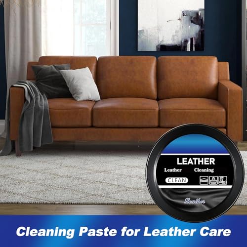 Image of JICOOT Leather Care Cleaning Paste & Conditioner Kit, Automotive Interior Leather Cleaning Cream, Multifunctional Leather Cleaning Cream for Furniture, Footwear, Purses & Bags, Car interiors & Bikes