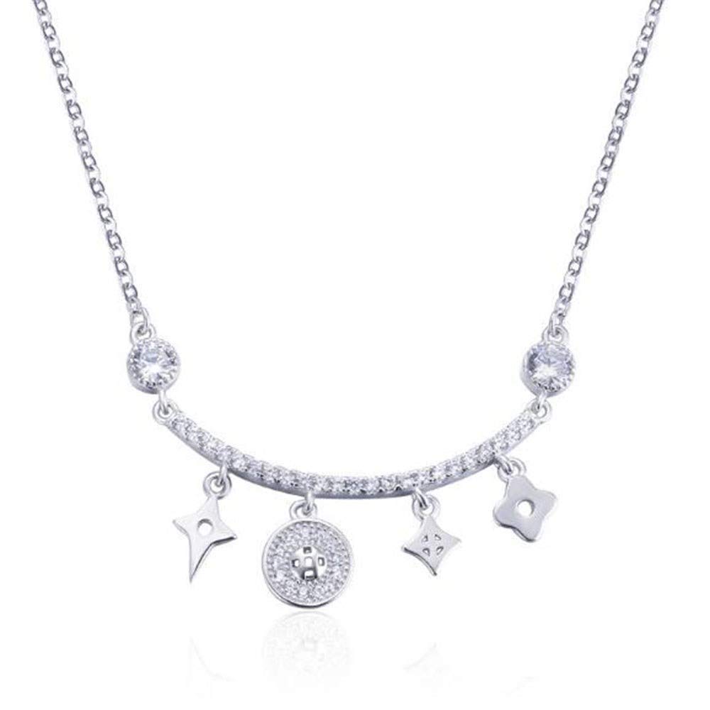 Collier en argent sterling 925 et cristal géométrique haut de gamme CXBL