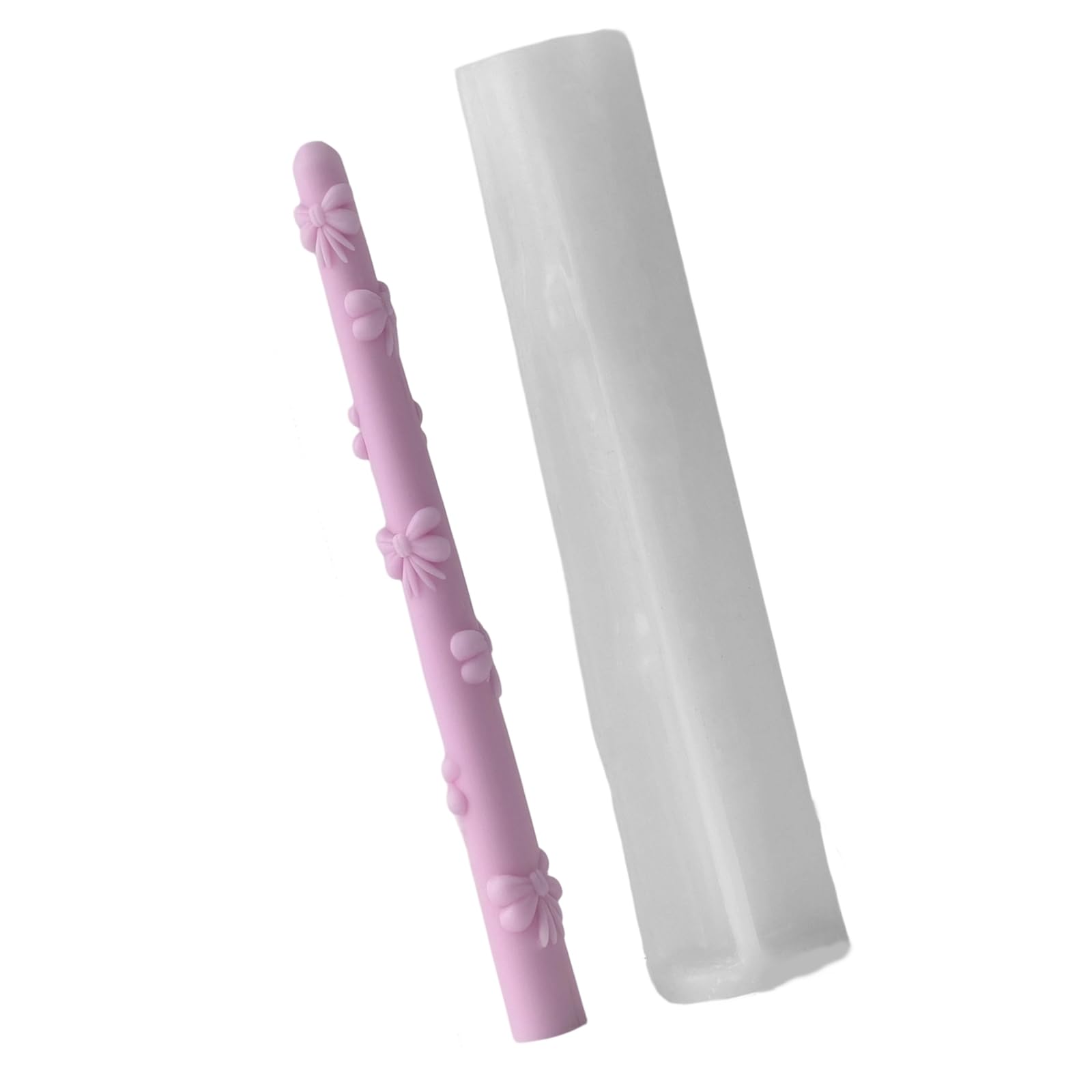 EXQIOUR Multipurpose Pillar Silicone Mold Heart Carving Silicone Mold for Epoxy Resin Making Soap Relieved Cylindrical Cast
