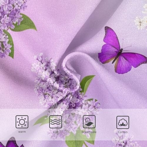 Toddler Girl Panties, Lilac Flowers Purple Butterflies Girls' Cotton Brief Underwear, 2T–8 Years3