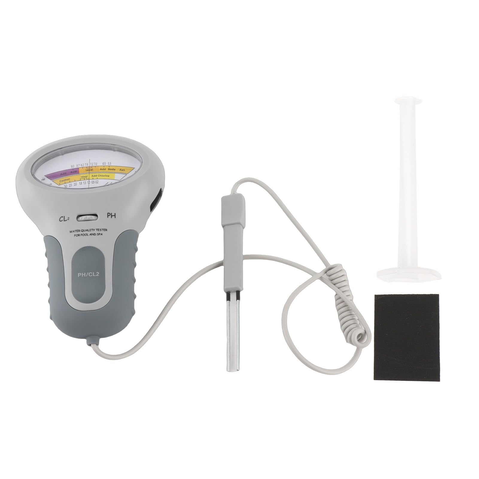BuyWeek Testeur PH CL2, Testeur de Qualité de l'Eau PH CL2 Affichage Clair Haute Précision avec Cylindre de Mesure pour Piscine et Spa