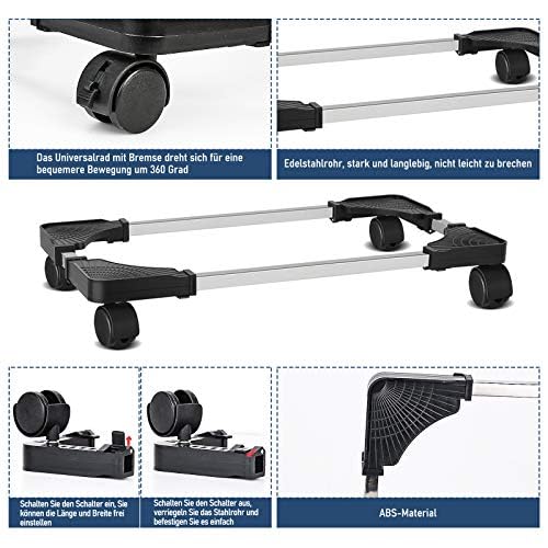 Whchiy Soporte de CPU para ordenador de sobremesa universal ajustable con 4 ruedas debajo de escritorio - imagen 3