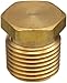 Parker 2 PH-B Brass Pipe Fitting, Hex Head Plug, 1/8" NPT Male