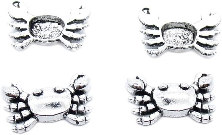 290 Pieces Antique Silver Tone Jewelry Charms Suppliers Arts Crafts Making Beading Findings Crafting OA8K9C Crab