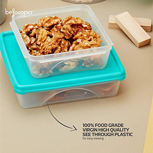 Image of Belocopia - 6 Piece Storage Container for Kitchen Set (7.2 L), Aqua Green
