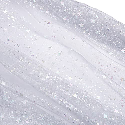 LdawyDE Tulle,Tissu Tulle 160 cm de Large au mètre, tissus décoratifs en tulle fil pailleté pour vêtements et décoration DIY, doux et fin, de haute...