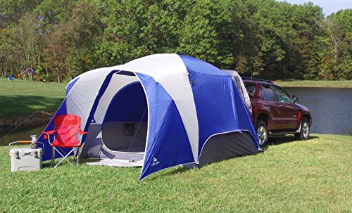 Tente SUV Ozark Trail spacieuse et durable pour 5 personnes, avec support et plusieurs poches de rangement, tapis de boue attaché, pare-pluie rabattable, parfait pour le camping, la randonnée, les sorties en famille, les événements de groupe, les pique-niques