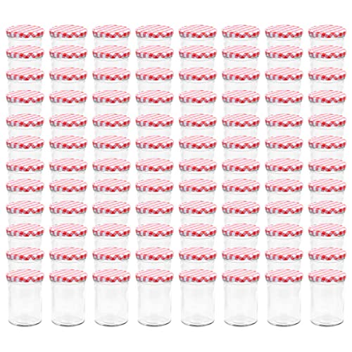 Marmeladengläser mit Weißem/Rotem Deckel 96 STK. 400 mlHeim Garten Küche Esszimmer Lebensmittelaufbewahrung Honiggläser – Bild 3