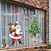 decalmile Stickers Muraux Noël pour Fenêtre Autocollant Mural Père Noël Arbre de Noël Décoration de Noël Porte Fenêtre Vitrine Vitre