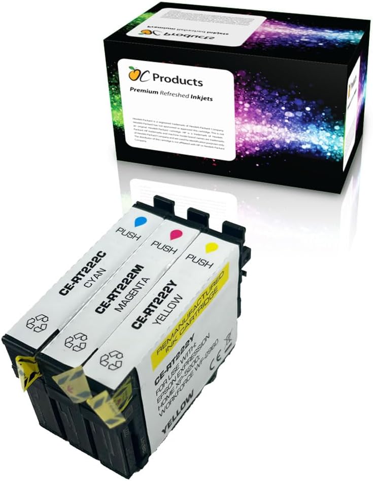 OCProducts Remanufactured Ink Cartridge Replacement 3 Pack