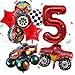 Auto Luftballons Geburtstag Deko 5 Jahre Junge- Hot Whels Geburtstagsdeko 5 Jahr Wheels Ballon 5. Geburtstag Deko Car Happy Birthday Folienballons Kindergeburtstag für Kinder Racing Party Supplies