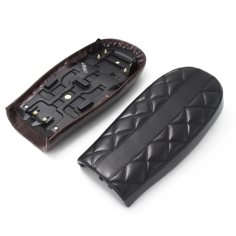 Selle moto vintage universelle losange noir marron pour CG125 custom