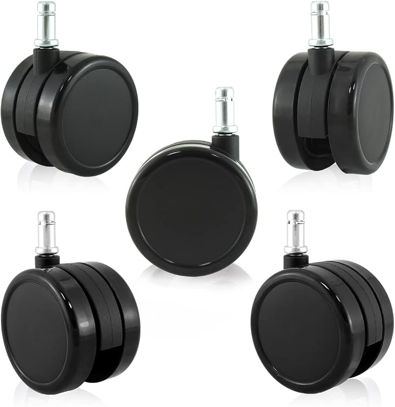 Disfrute de Caster | Ruedas para silla de oficina de 3 pulgadas para silla Herman Miller Aeron Steelcase Leap | Ruedas de poliuretano de doble inyección para pisos de madera | Sillas de oficina de tamaño de vástago universal de 7/16" (7506BUB-16)