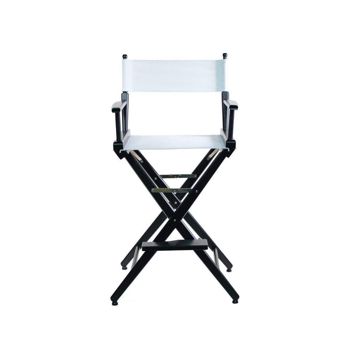 Filmcraft Tall Director's Chair (White Canvas, Black Frame)