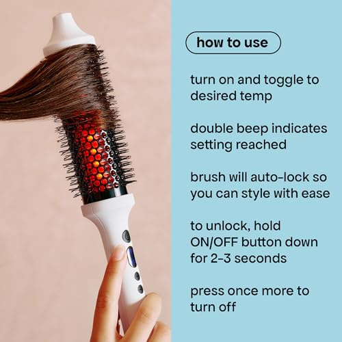 Image of BONDIBOOST Infrared Long Barrel Thermal Brush, Heated Thermal Round Brush for Longer & Thicker Hair Types, Dry Styling for Instant Volume, Less Hair Breakage + Minimizes Snags, Frizz-Free