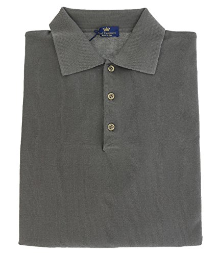 Cotton-Modal Blend Polo Big Mens Taupe Sweater