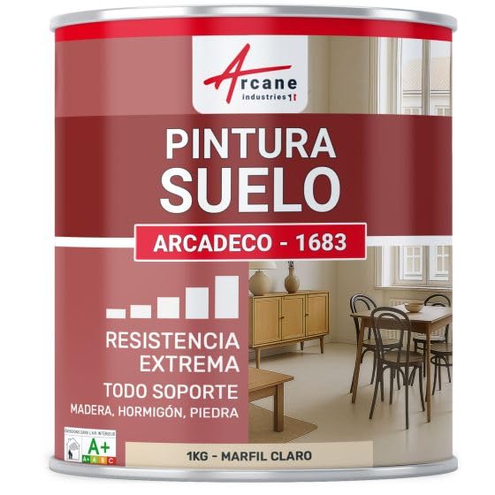 ARCANE INDUSTRIES Pintura para Suelos Interiores Poliuretano, multisoportes ARCADECO - 1683 - Marfil Claro - RAL 1015