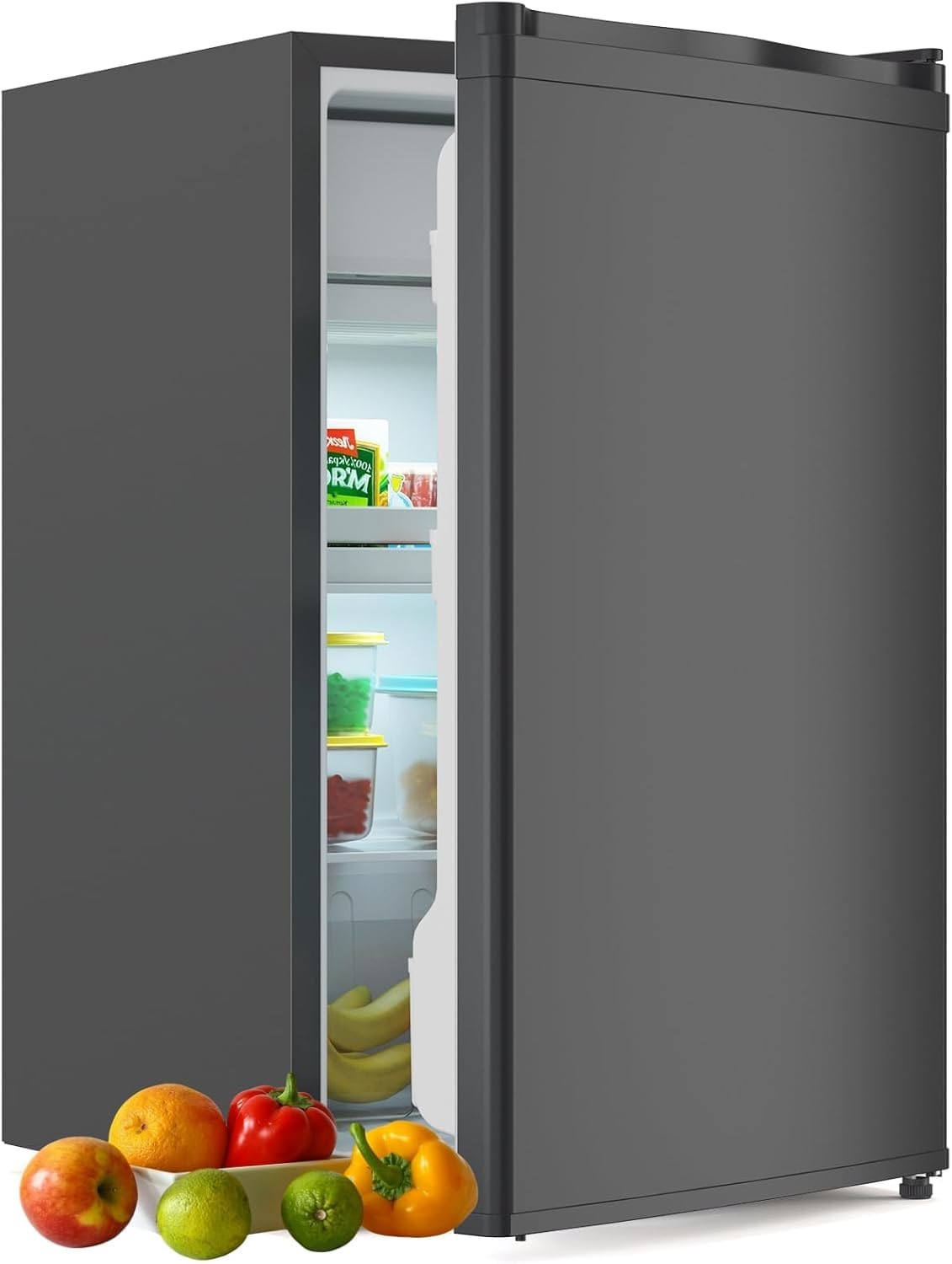 dainslef Mini Fridge with Freezer 4.3 cu ft Compact Freezer Black