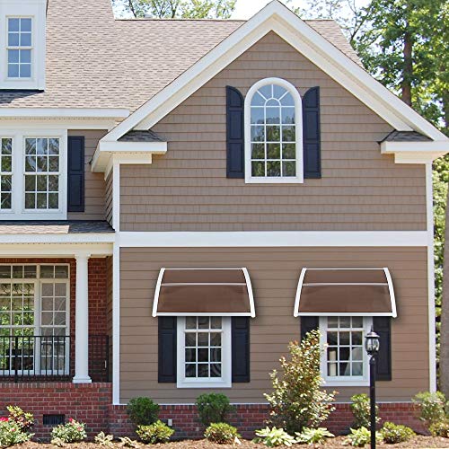 Imseigo 40"X 30" Polycarbonate Window Door Awning Canopy Brown With Abs Bracket,Front Door Outdoor Awning Canopy Uv Rain Snow Protection Hollow Sheet (40"X 30", Brown With White Bracket) #TOP3