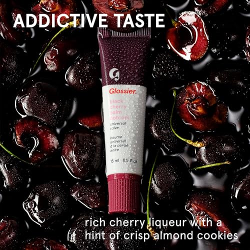 Image of Glossier Balm Dotcom Hydrating Tinted Lip Balm - Universal Salve, Up to 12Hr Moisture for Dry Lips, Cuticles & Skin - Lanolin, Beeswax & Castor Oil - Black Cherry, Burgundy Tint, 15ml