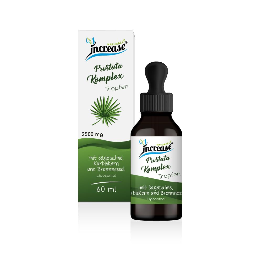 Nimm 3, zahl 2 Aktion Liposomale Prostata Komplex Tropfen hochdosiert - 2500mg Prostata Komplex pro Tag (225.000mg in 3 Flaschen) mit Sägepalmenextrakt, Kürbiskernextrakt und Brennnesselextrakt