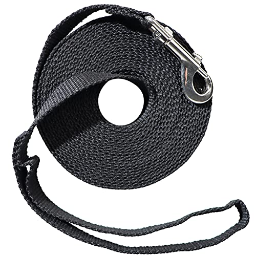 Justzon Cotton Web Dog Training Lead Black (20-Feet)