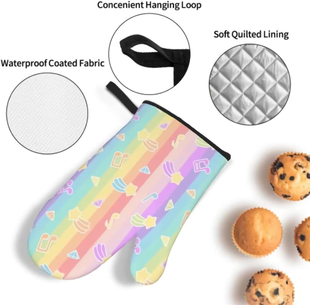 Oven Mitts and Pot Holders Set 4pc Thicken Heat-Resistant Gloves and