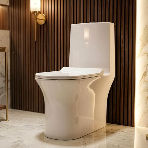 Image of Johnson Sonte One Piece Toilet | Siphonic 300 mm S Trap Western Commode | Floor Mounted Ceramic Toilet | Dual Flush 3 /6L | Soft Close Seat with Quick Release Hinges| 10 Year Warranty
