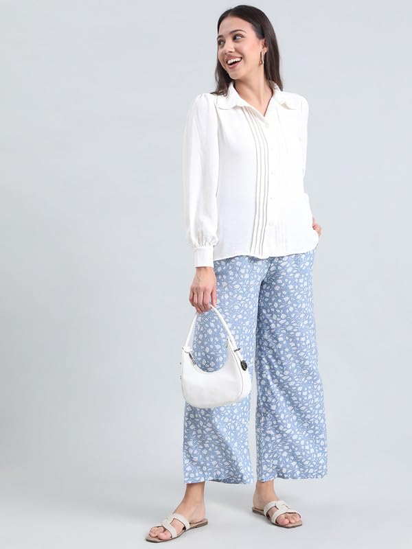 Image of GO COLORS Soft Viscose Printed Palazzo Full Length for Women| Breathable, Mid Rise