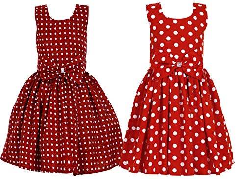 Image of Maroon-Red 9-10 Years Combo Pack of Casual Frock
