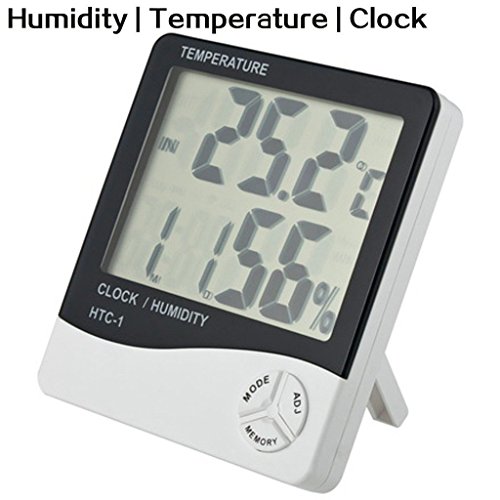 LCD Digital Display Temperature and Humidity Meter with Alarm Clock Hygrometer