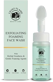 Exfoliating Foaming Face Wash | Herbal Gentle Foaming Cleanser for Deep Cleansing, Glowing & Brightening Skin | Removes Dirt & Oil | Suitable for All Skin Types | Men & Women | 150ml