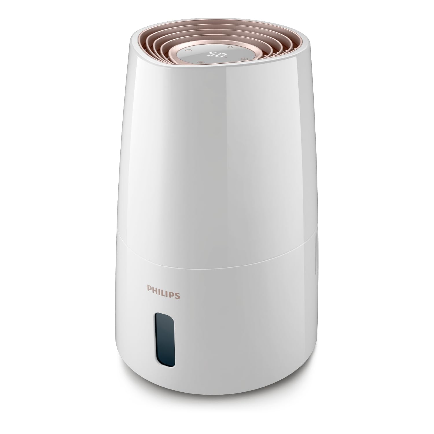 Philips Humidificador Serie 3000, 45 m², 99,97% menos bacterias (NanoCloud), 300 ml/h, 3 velocidades, Modo Sueño, Ultrasonido (33 dB), Sensor, Temporizador, Depósito 3L, Blanco (HU3916/10)