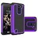 LG K8 Case, LG Escape 3 Case, LG Phoenix 2 Case, NOKEA [Shock Absorption] Hybrid Armor Defender Protective Case Cover for LG Escape 3 / LG Phoenix 2 / LG K8 (Purple)