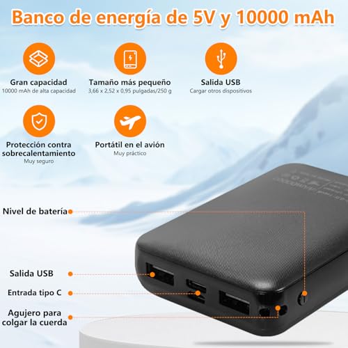 Chaleco calefactable hombre con batería 10000mAh y 3 niveles de temperatura ajustable 4