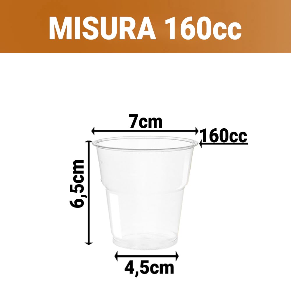 G.M. DISTRIBUZIONE 1000 Bicchieri da 160 Ml Trasparenti in PS Riutilizzabile, Lavabili, Per Yogurt, Vini bianchi e rossi, Liquori, Bicchieri Multiuso per Bar e Lounge Bar