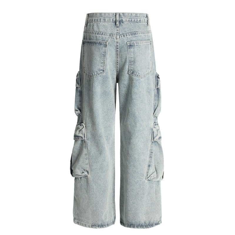 Men's Jeans American Retro Multi-Pocket Workwear Casual Commute Daily Pants3