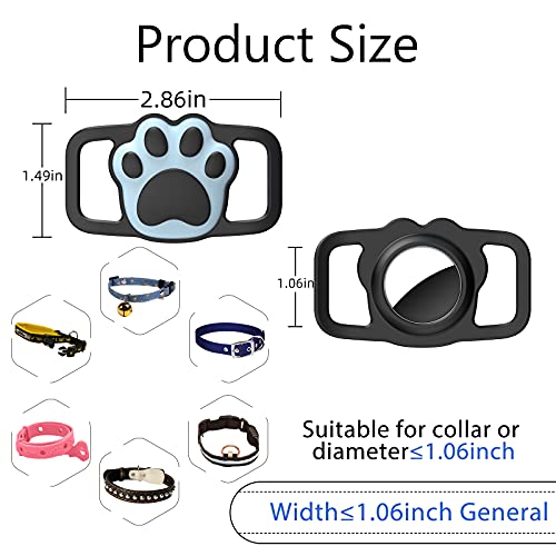 Lopnord Airtag Dog Collar Holder Compatible With Apple Air Tag Gps, 2 Pack Airtags Dog Tag Collar Waterproof Silicone Case, Airtag Protective Cover For Pet Dog Cat Collar Backpack (Black) #TOP1