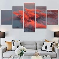 SIGNWIN 5 Panel Canvas Wall Art Modern Art Abstract Closeup Industrial Modern Art Multicolor Patterns for Home Decorations Ready to Hang - 60