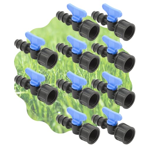 Mini Valvola a Cilindro, Rubinetto Portagomma con Filetto Femmina per Impianti, Sistemi e Tubi di irrigazione a Goccia, Nero MADE IN ITALY - Orto Facile (10, 16 mm x 3/4')